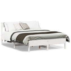 Cama sem colchão 120x190 cm madeira de pinho maciça branco