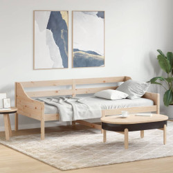 Sofá-cama sem colchão 90x200 cm madeira de pinho maciça