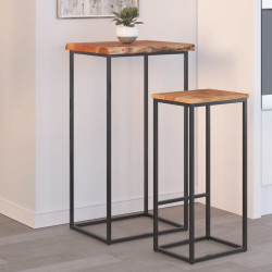 Tampo de mesa retangular borda viva 40x40x2,5 cm acácia maciça