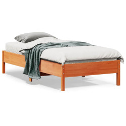 Cama sem colchão 90x190 cm madeira de pinho maciça castanho-mel