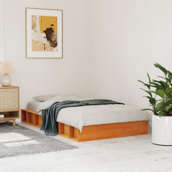 Cama sem colchão 100x200 cm pinho maciço castanho-mel