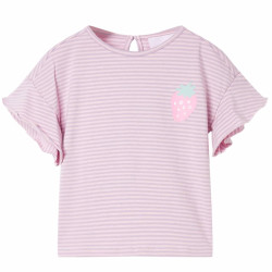T-shirt para criança manga com folhos lilás 104