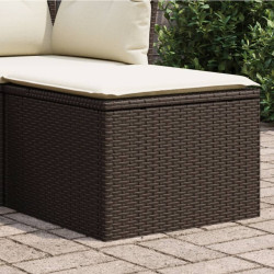 Banco de jardim com almofadão 55x55x37 cm vime PE castanho