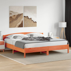 Cama sem colchão 180x200 cm pinho maciço castanho-mel