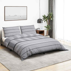 Conjunto de capa de edredão 155x220 cm algodão cinzento