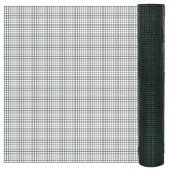 Cerca arame p/ galinheiro c/ revestimento PVC 25x1 m aço verde