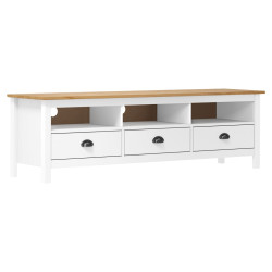 Móvel de TV hill 158x40x47 cm pinho maciço branco