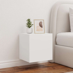 Móveis de parede p/ TV com luzes LED 2 pcs 40,5x35x40 cm branco