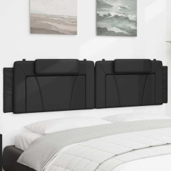 Almofadão de cabeceira viana 200 cm couro artificial preto