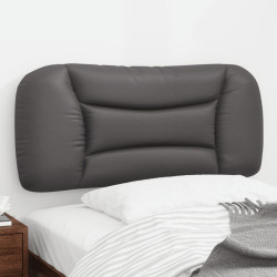 Almofadão de cabeceira hvar 90 cm couro artificial cinzento