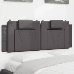 Almofadão de cabeceira viana 120 cm couro artificial cinzento