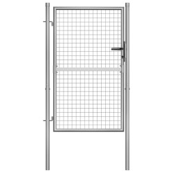 Portão de jardim em aço galvanizado 100x125 cm prata