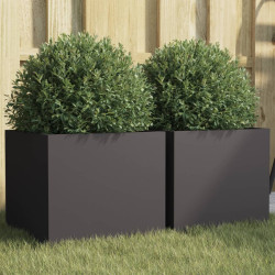 Vasos/floreiras 2 pcs 32x30x29 cm aço preto