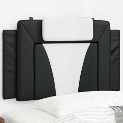 Almofadão de cabeceira viana 80 cm couro artificial preto e branco
