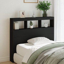 Armário de cabeceira com luzes LED 120x17x102 cm preto