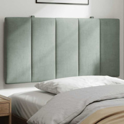 Almofadão de cabeceira hanko 100 cm veludo cinzento-claro