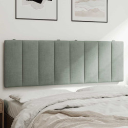 Almofadão de cabeceira hanko 140 cm veludo cinzento-claro