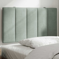 Almofadão de cabeceira hanko 80 cm veludo cinzento-claro