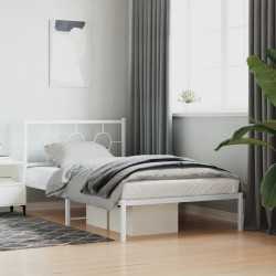 Estrutura de cama em metal com cabeceira 107x203 cm branco
