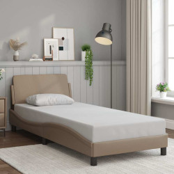 Estrutura de cama dover 90x200 cm couro artificial cappuccino