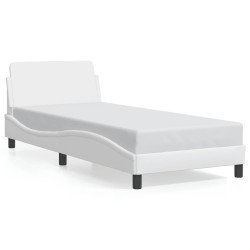 Estrutura de cama dover couro artificial 90x190cm branco