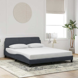 Estrutura de cama dover 160x200 cm veludo cinzento-escuro