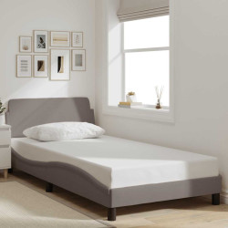 Estrutura de cama dover 100x200 cm tecido cinza-acastanhado