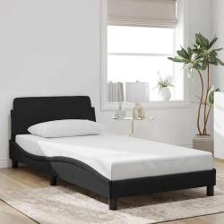Estrutura de cama dover 100x200 cm veludo preto
