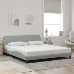 Estrutura de cama dover 180x200 cm veludo cinzento-claro