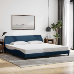 Estrutura de cama dover 200x200 cm tecido azul