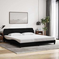 Estrutura de cama dover 200x200 cm tecido preto