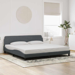 Estrutura de cama dover 200x200 cm veludo cinzento-escuro