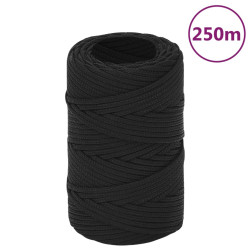 Corda de barco 2 mm 250 m polipropileno preto completo
