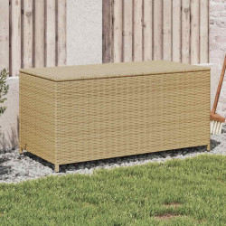 Caixa de arrumação para jardim 190l vime PE bege misturado