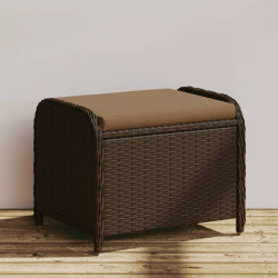 Banco de jardim com almofadão 58x46x46 cm vime PE castanho