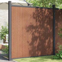 Painel de vedação wpc 173x186 cm castanho