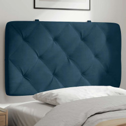 Almofadão de cabeceira 80 cm veludo azul