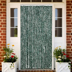 Cortina anti-insetos 100x200 cm chenille verde e branco