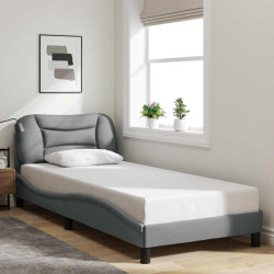 Estrutura de cama sem colchão hvar 90x190 cm tecido cinzento-claro