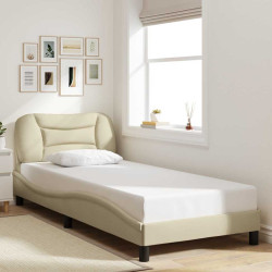 Estrutura de cama sem colchão hvar 80x200 cm creme