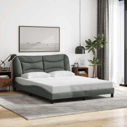 Estrutura de cama sem colchão hvar 160x200 cm tecido cinzento-escuro
