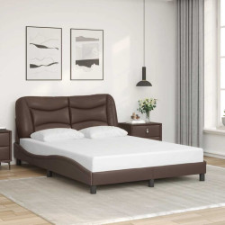 Estrutura de cama sem colchão hvar couro artificial 140x190cm castanho