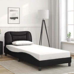 Estrutura de cama sem colchão hvar 90x200 cm couro artificial preto