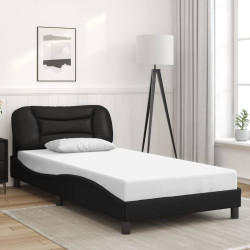 Estrutura de cama sem colchão hvar 100x200 cm couro artificial preto