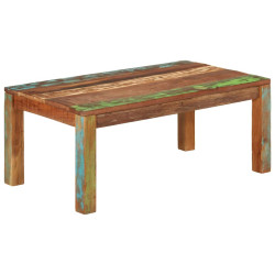 Mesa de centro 110x55x40 cm madeira sólida recuperada