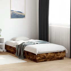 Estrutura cama s/ colchão derivados de madeira carvalho fumado