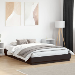 Estrutura de cama com LED sem colchão 150x200 cm preto
