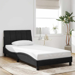 Estrutura de cama sem colchão hanko 100x200 cm veludo preto