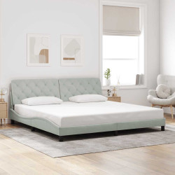 Estrutura de cama sem colchão 200x200 cm veludo cinzento-claro