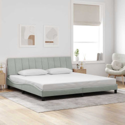 Estrutura de cama sem colchão hanko 200x200 cm veludo cinzento-claro